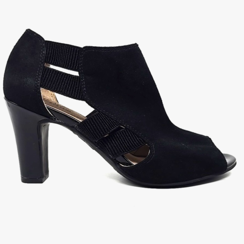 Life stride women’s Cadenza black city dress shoes fabric upper soft system 7.5M